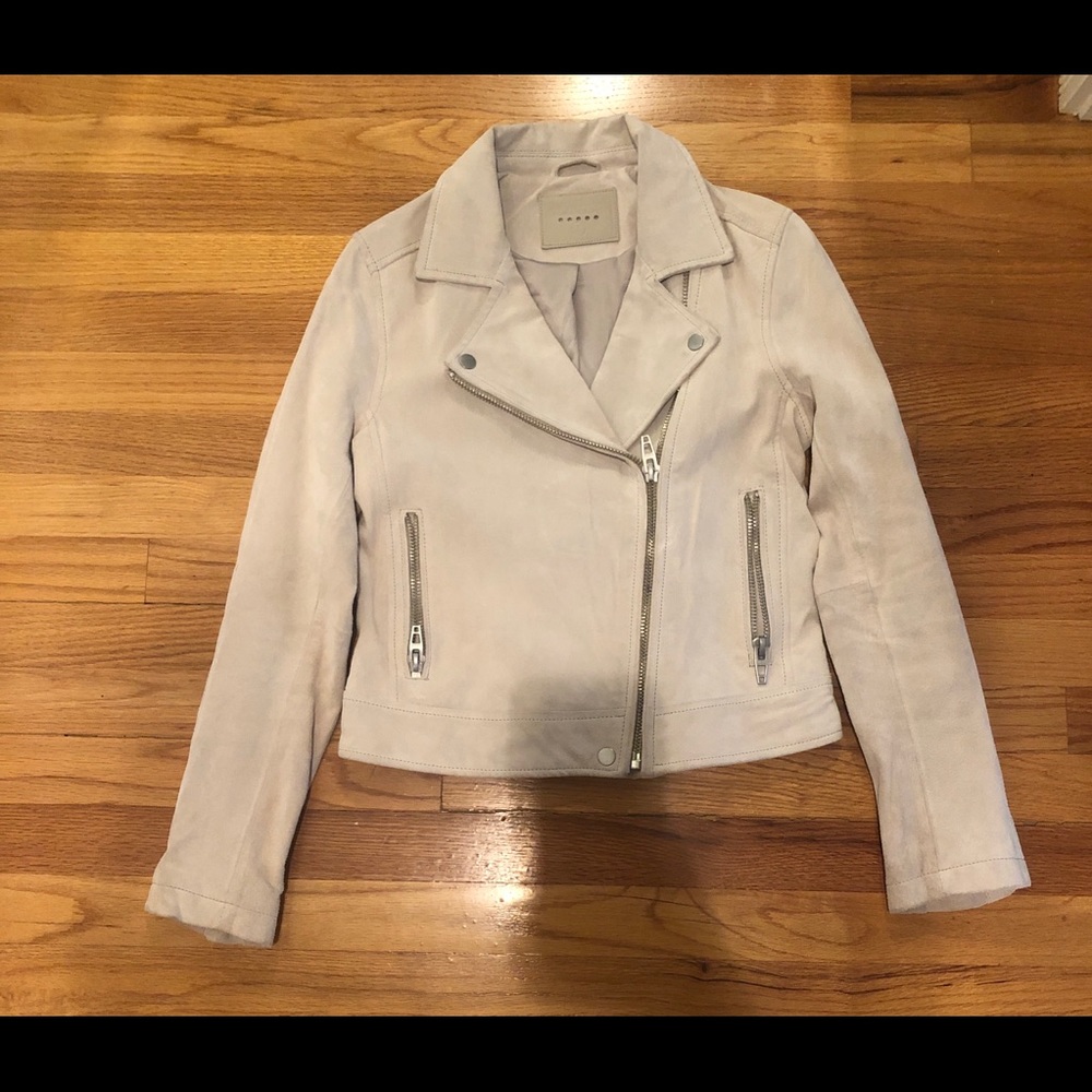 BLANKNYC Suede Moto Jacket Blondie color-SMALL